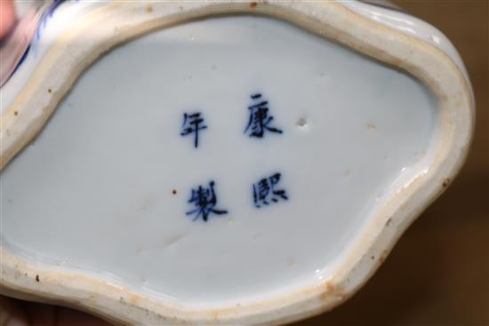 A pair of Chinese blue and white tea caddies height 19.5cm